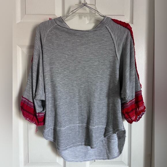 Free People We The Free Thermal Embroidered Bubble Sleeve top Medium - Picture 9 of 11